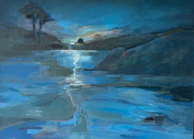 Winter Blues Oil on Canvas 50cm x 60cm x 4cm 880e Monica Jones Artist Ireland