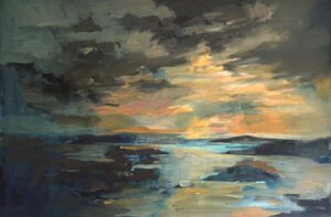 Islands Oil on Canvas 80cm x 120cm x 4cm 2000e Monica Jones Artist Ireland